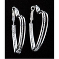 Heart Shape Hoop Earrings-Silver Plated